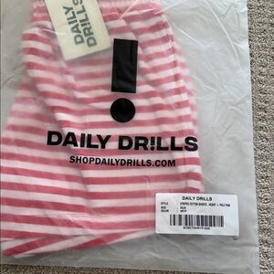 Daily Drills Pale Pink & Heart Striped Cotton Shorts / SOLD OUT